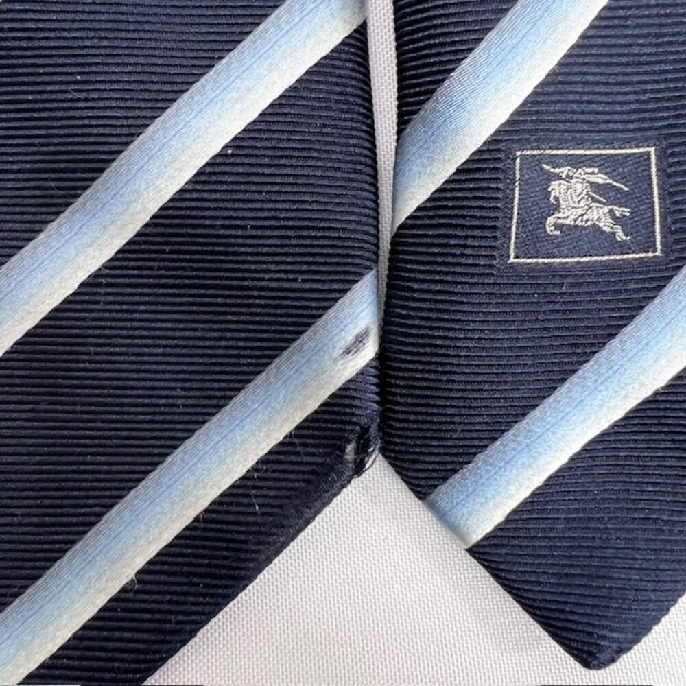 Set: 2 Neckties Burberry Blue  & Raffaello  Italy +1 Burberry  Handkerchief (54 - Picture 10 of 16